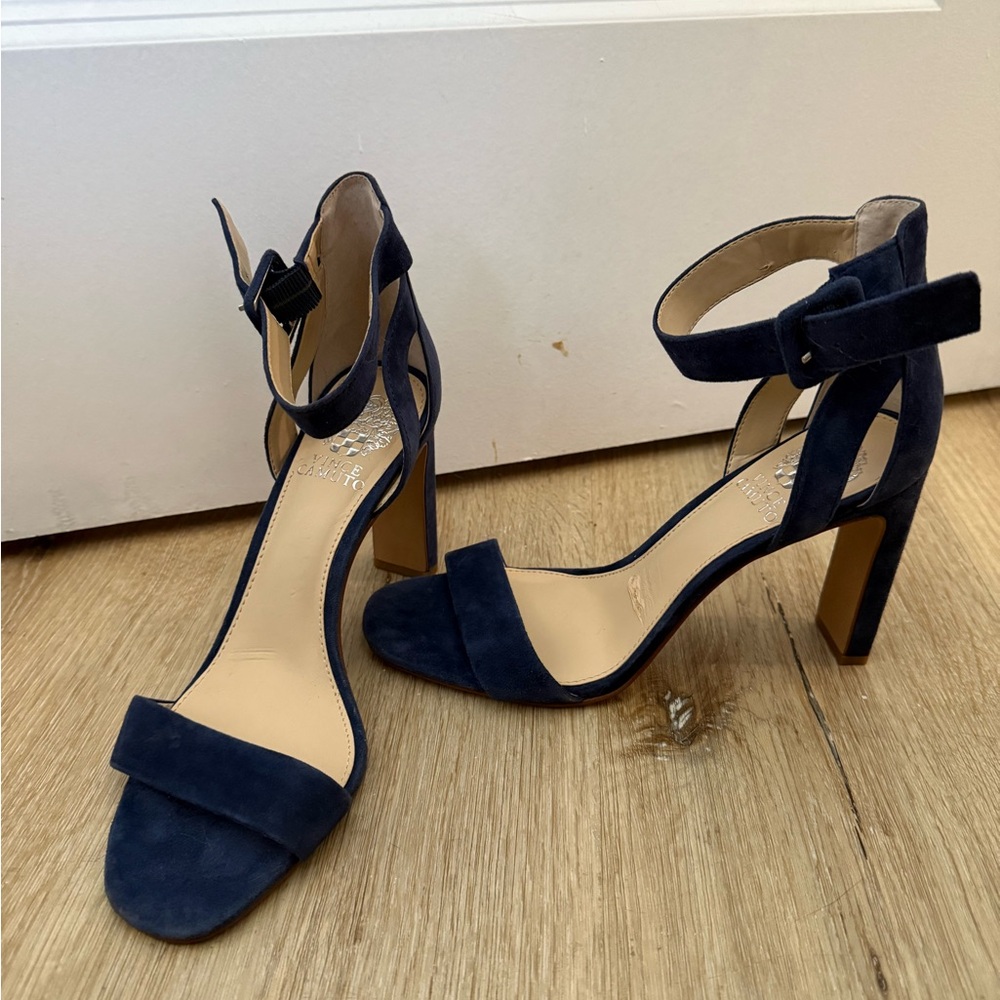 Vince Camuto Blue Suede Heels